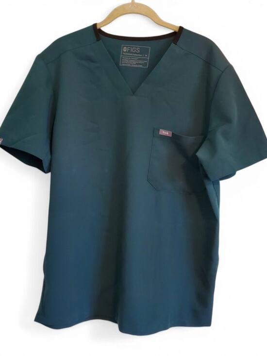 Figs Tops - FIGS Dark Green One Pocket Scrub Top Women's Size Medium